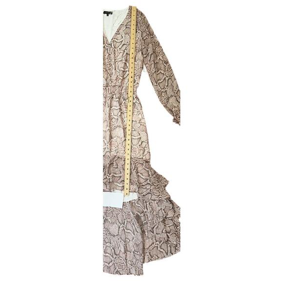 NWT 1.State Asymmetrical Hi-Lo Snake Print Pink & Gray Midi Dress XS - Picture 2 of 8